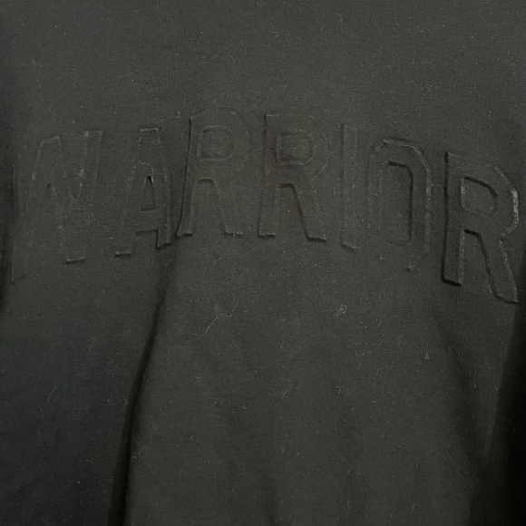 Women’s/Big Girls’ Black “WARRIOR” Long Sleeve Top w/ White Trim Sz 7-9 - Picture 4 of 8